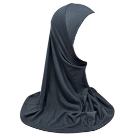 Girls Jersey Hijab instant headscarf cotton viscose plain Amira, readymade pull on kids scarf, ideal for any occassion school/nursery/madrassah/mosque/Ramadan/Eid (Grey)