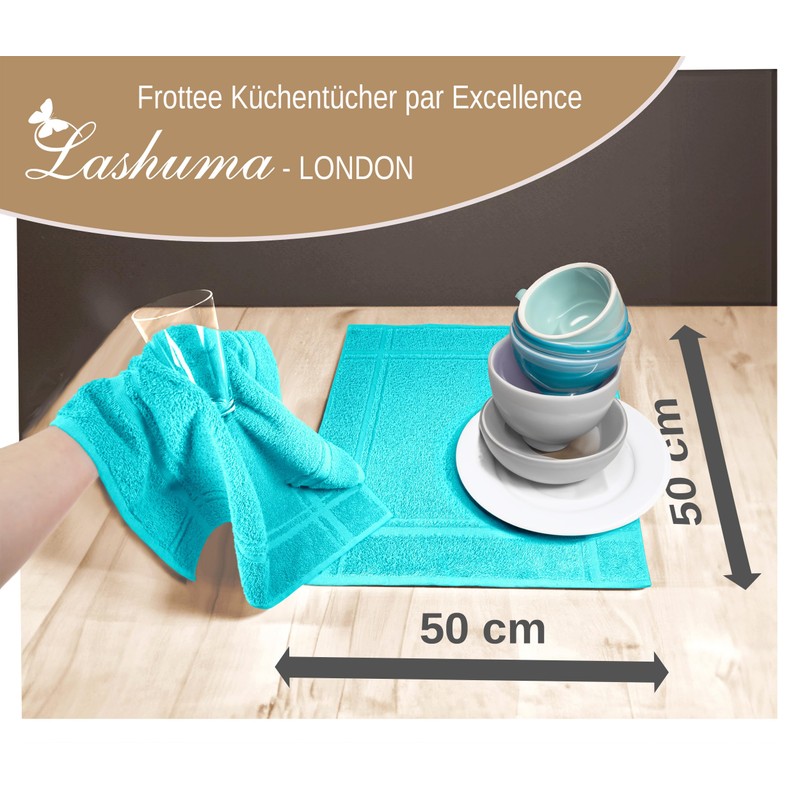 Lashuma London Terry Kitchen Towels, Set of 4 Tea Towels,