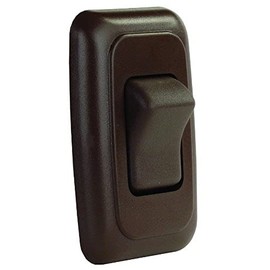 JR Products 12135 Brown Single SPST On-Off Switch with Bezel