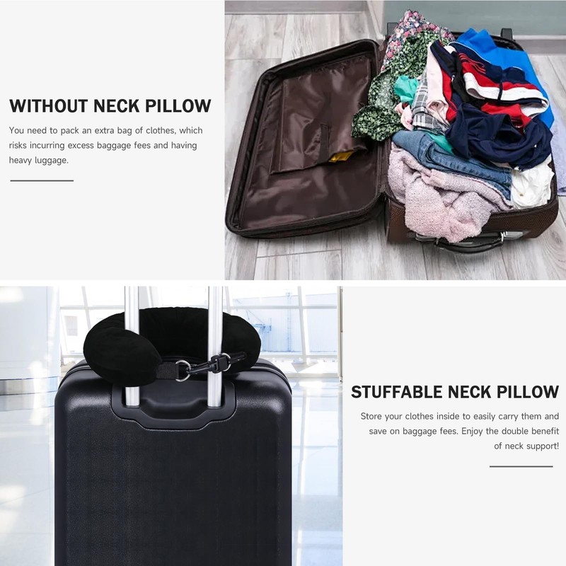 CPCOIN Travel Neck Pillows for Airplanes Stuffable Neck Pillow for