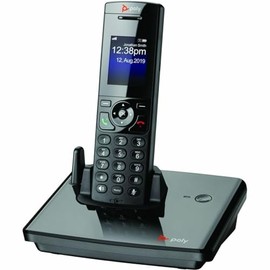 Poly VVX D230 DECT Phone Handset and Charging Cradle with Power Supply - Cordless - DECT - 8 x Total Number of Phone Lines - 2" Screen Size - Audio - Headset Port - 10 Hour Battery Talk Time - Black
