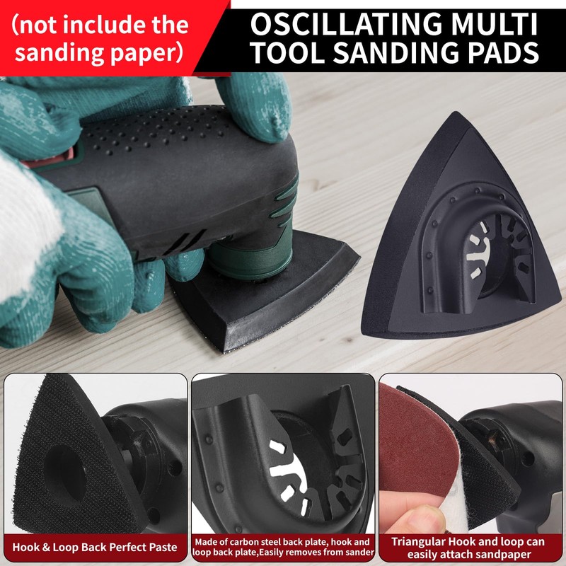 PMIQSA Multitool Accessories 80 mm, Delta Sander Professional Multitool Sanding