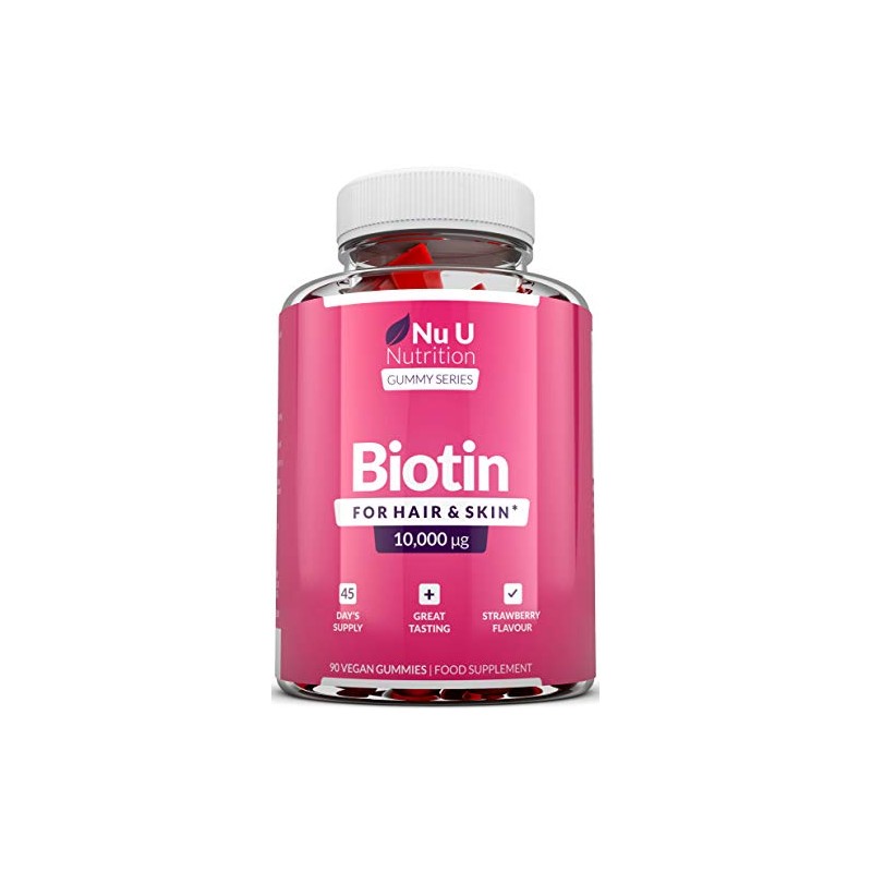 Biotin Hair Gummies 10,000mcg - 90 Vegan Gummies - 45