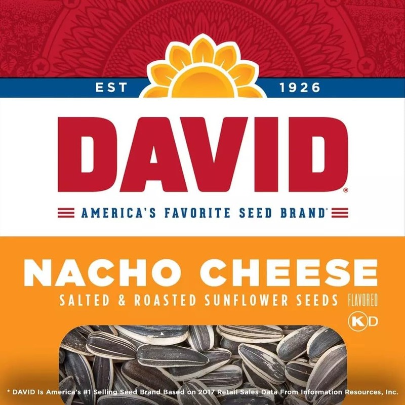 David Sunflower Seeds 36-Bags Nacho0.8oz. New