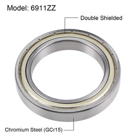 sourcing map 1 x double shielded ball bearing set, deep groove ball bearing 6911ZZ Z2, 50 mm x 88 mm x 13 mm, chrome steel ball bearings, large skateboard bearings, skateboard ball bearings