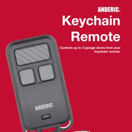 [2 Pack] Anderic 890MAX Mini Keychain Universal Garage Door Remote Opener for Liftmaster Garage Doors - Works All Garage Doors with Purple, Yellow, Green, Red, & Orange Learning Buttons