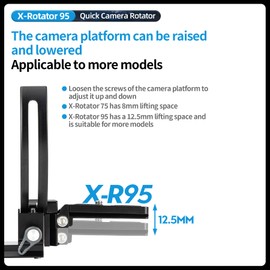 Fotopro - Soporte vertical para cámara, soporte de lente de anillo de montaje en trípode, placa de montaje de cuello giratorio de 1/4 para DSLR SLR, se adapta a placa de tipo arca, compatible con