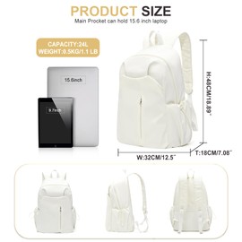 weradar Backpacks For School Waterproof Simple School Bag Casual College Backpack For Women Men Middle School Backpack Aesthetic Bookbag For Girls Boys(Beige)