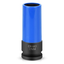 Nikcrlo 1/2-Inch Drive 17 mm Impact Wrench Socket, CR-MO Steel - Protects Individual Rims and Wheel Nuts with Protective Sleeves