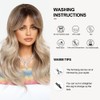 OUFEI Long Ombre Ash Blonde Wig with Curtain Fringe Natural
