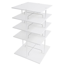 DYRABREST Rotating Shoe Rack Tower Revolving 360 Spinning Shoe Organizer Lazy Susan Shoe Rack for Home Store (White, 4-Tier)