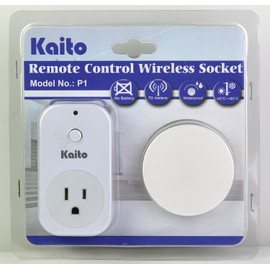 Kaito P1 Battery Free Wireless Wall Electrical Outlet Remote Switch Control (1 Outlet Receiver/Adapter + 1 Transmitter/Switch),On Off Switch