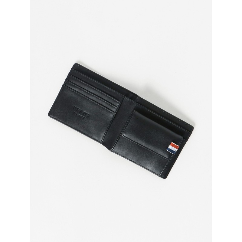 BEAMS HEART/Wallet/Pouch, Polyester, Heathered Material, Bifold Wallet, Men's, Black