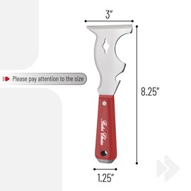 Bates- Paint Scraper, 10 in 1 Painters Tool, Red Paint Scrapers for Wood, Painters Tool, Painters Knife, Paint Scraper for Painting, Putty Knife, Metal Scraper, Spackle Knife Scraper