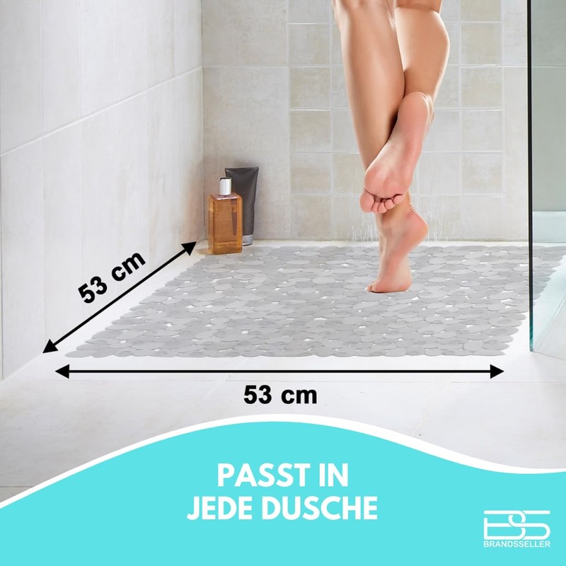 Stone-look shower mat / bath mat, 53 x 53 cm