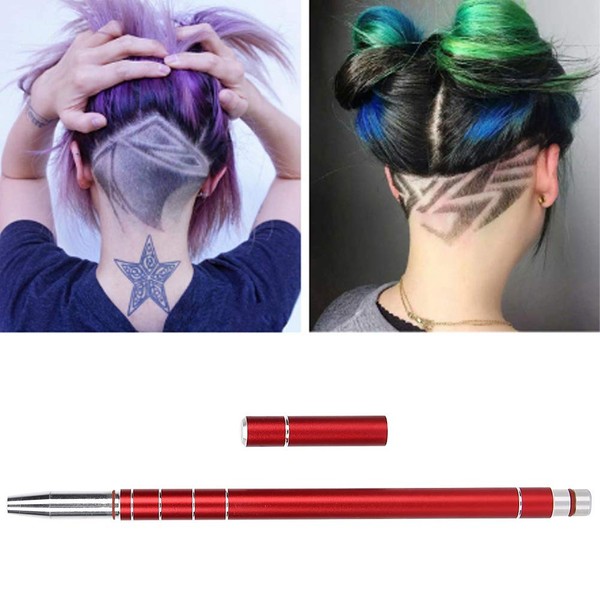 Hair Razors Pen, Hair Tattoo Pen, Stainless Steel Blade Hair Styling Eyebrows Beards Engraving Pen Hair Styling Tattoo Razors Pen for Salon Home