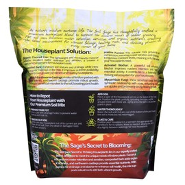 Soil Sage Houseplant Soil - Well-Draining Potting Mix for Indoor Plants - Coconut Coir, Composted Bark, Pumice & Mycorrhizae for Strong Roots & Growth - Made in U.S.A.