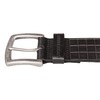 Lucky Brand Men Casual Leather Belt, Grid Tooled Embossed-Black, 32"