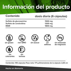 Surpresa Natural® Glucosamine, Chondroitin & MSM High Dose 4500mg Daily Dose, 1 Month Supply Laboratory Tested, 195 Capsules
