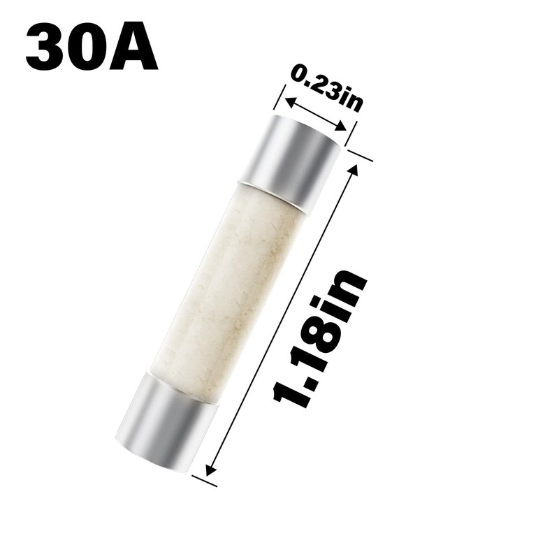 Aitruman 30 Amp 250V Fast Blow Ceramic Fuse 6x30mm (10Pack)