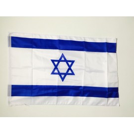 AZ FLAG Israel Flag 2' x 3' for a Pole - Israeli - Jewish Flags 90 x 60 cm - Banner 2x3 ft with Hole Light Polyester