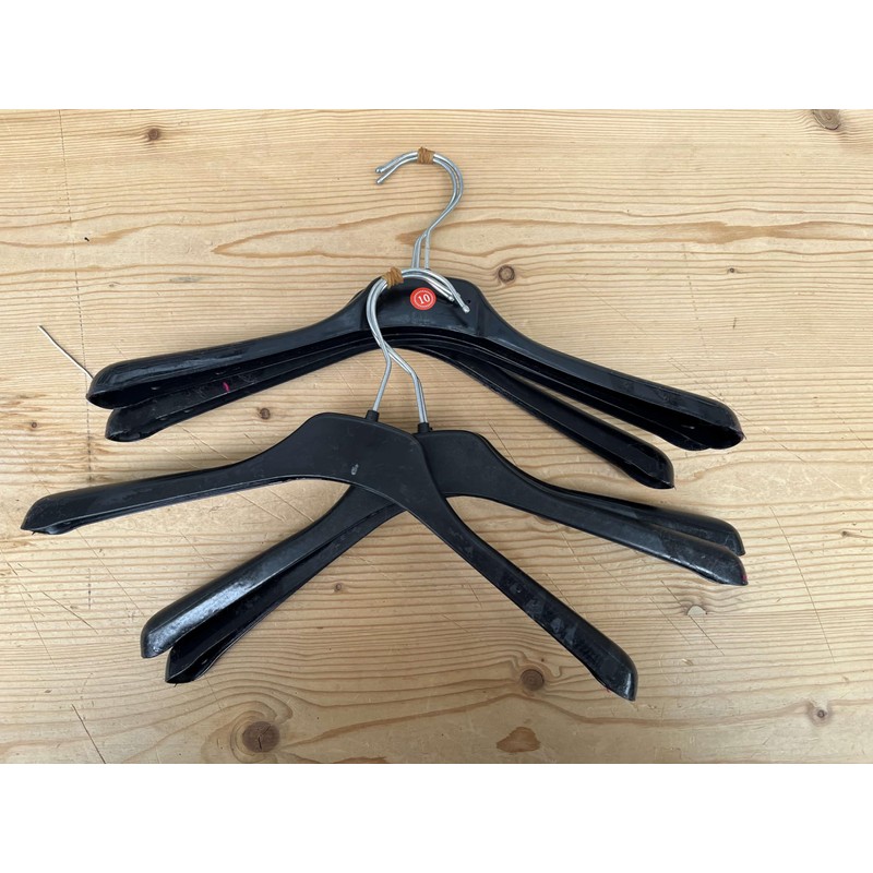 Children's Plastic Clothes Hangers 32 cm Black Set of 12