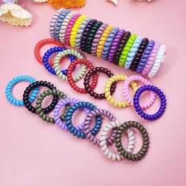 Telephone wire hair accessory hair tie curly rubber band spring collar high elasticity / 전화선 헤어악세사리 머리끈 꼬불이 고무줄 스프링 칼라 고탄력