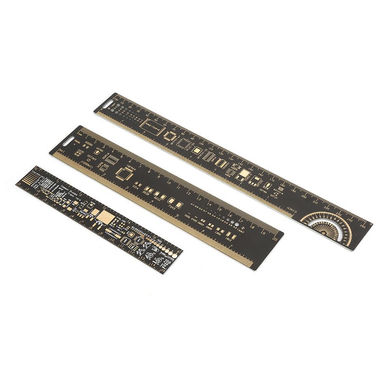 Hililand 3 Pieces 6.3/7.87/10.23 Inch PCB Circuit Board Ruler Multifunctional