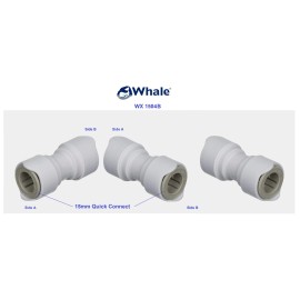 Whale 3-Marine Whale WX1504B Equal Straight Quick Connector 15mm Plumbing Pipe Fitting