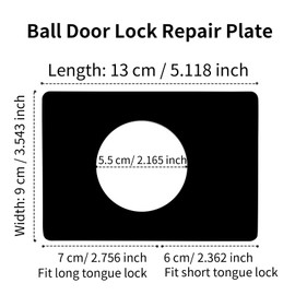 Door Lock Repair Plate, Stainless Steel Door Lock Fixing Plate Bracket - Fix and Repair Locks on Metal or Plastic or Wooden Doors- Prevent Door Lock Loose - Easy Install (4 Pcs - Black)
