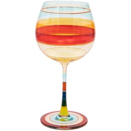 Maturi Hand Painted Stripe Gin Glass, 625ml, Gift Boxed