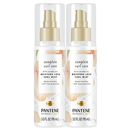 Pantene Niebla completa para el cuidado de rizos, con aceite de jojoba para cabello rizado, mezcla de nutrientes con bloqueo de humedad, sin sulfatos, 3.2 onzas líquidas paquete doble