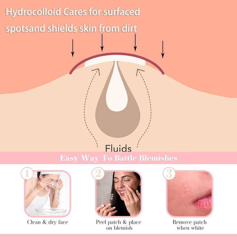 OUKEYA Parches Hidrocoloides Faciales para Imperfecciones, 36 Piezas