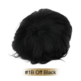 EMEDA Toupee Hair For Men, Hair System For Men, Mens Toupee Real Human Hair, Fine Mono Hair Pieces For Men, Hair Prosthesis (8x10#1 Jet Black)