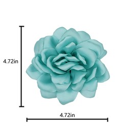 Large Camellia Satin Fabric Flower Brooch Pins Hairpin for Women,ladies. (Tiffany)