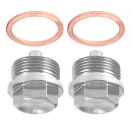 MACHSWON 2 Set M24x1.5 Oil Drain Plug Magnetic Aluminum Alloy Sump Drain Nut Oil Drain Bolt with 2 Washer Car Motorcycle Silver Tone