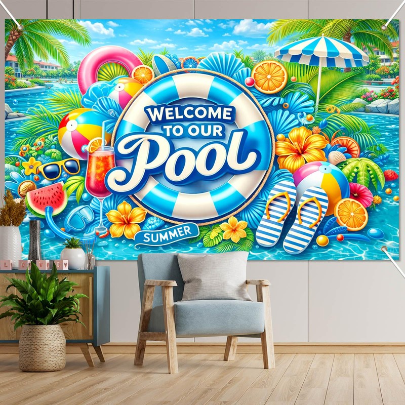 BlissYard Hello Summer Banner 71 x 43 Inches Welcome to