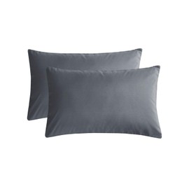 Wake In Cloud - Pair of Standard Pillowcases, 1000TC Ultra Soft Microfiber Pillow Covers, Grey, Standard Size 48x74 cm