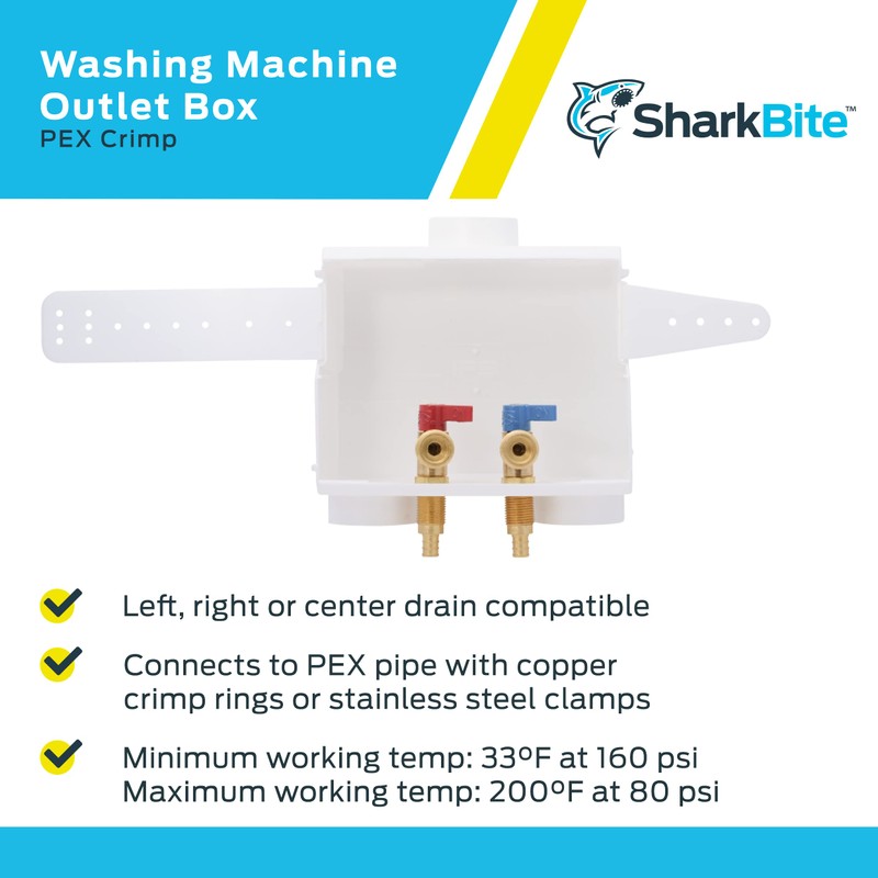 SharkBite 1/2 Inch x 3/4 Inch MHT Washing Machine Outlet
