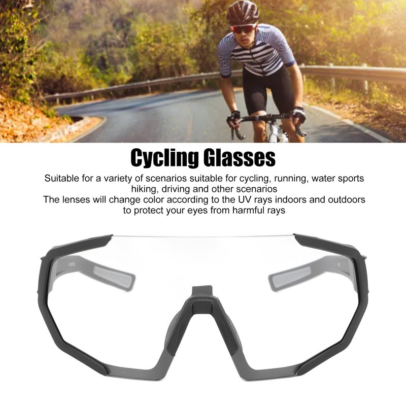 Cycling Glasses Color Changing Impact Resistant Eye Protection Lightweight Outdoor