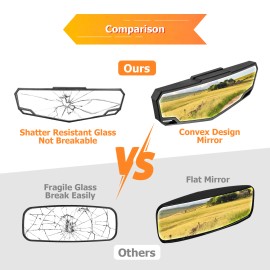 RI UTV Rear View Side Mirrors & Center Mirror For 2011-20 Can Am Commander 1000 800