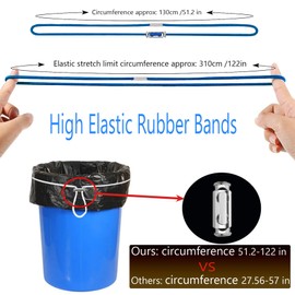 Trash Can Bands Set of 8 - Adjustable Big Garbage Can Bands Fits Almost All Sizes Trash Cans Multifunction Elastic Large Rubber bands for Indoor and Outdoor Party, 4 Colors
