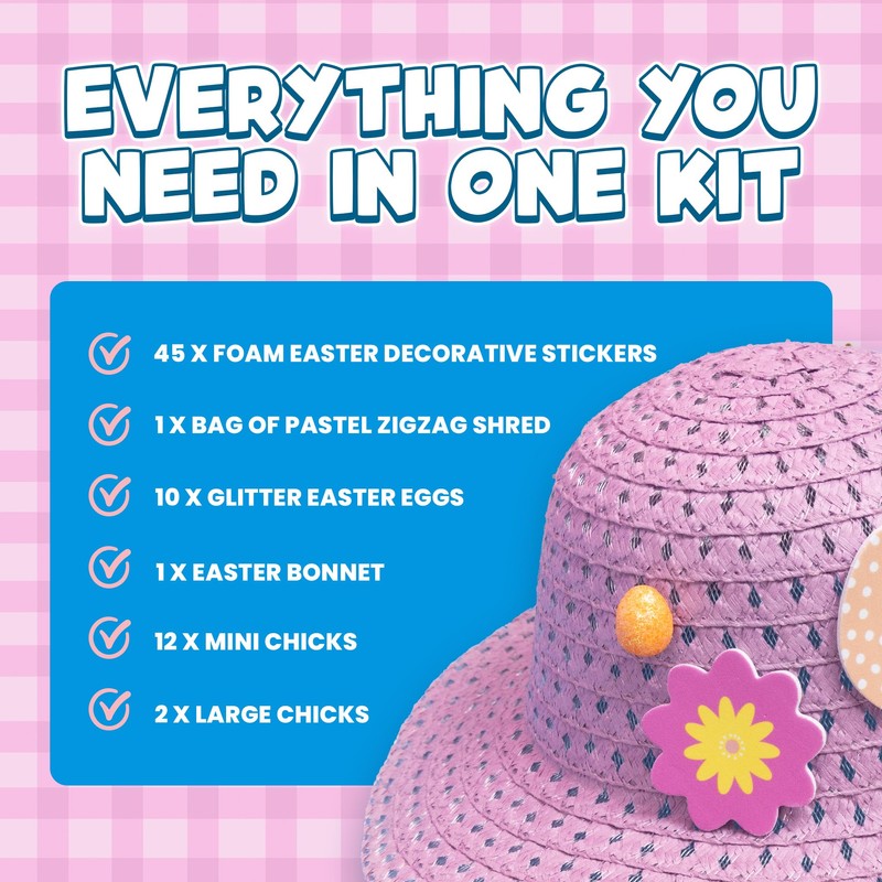 evelay Easter Bonnet Hat Craft Kit - Decorate Your Own