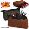 WELKINLAND 2-Pack Heavy-Duty Waxed Canvas Tool Pouches, 14-Inch Zippered Tool