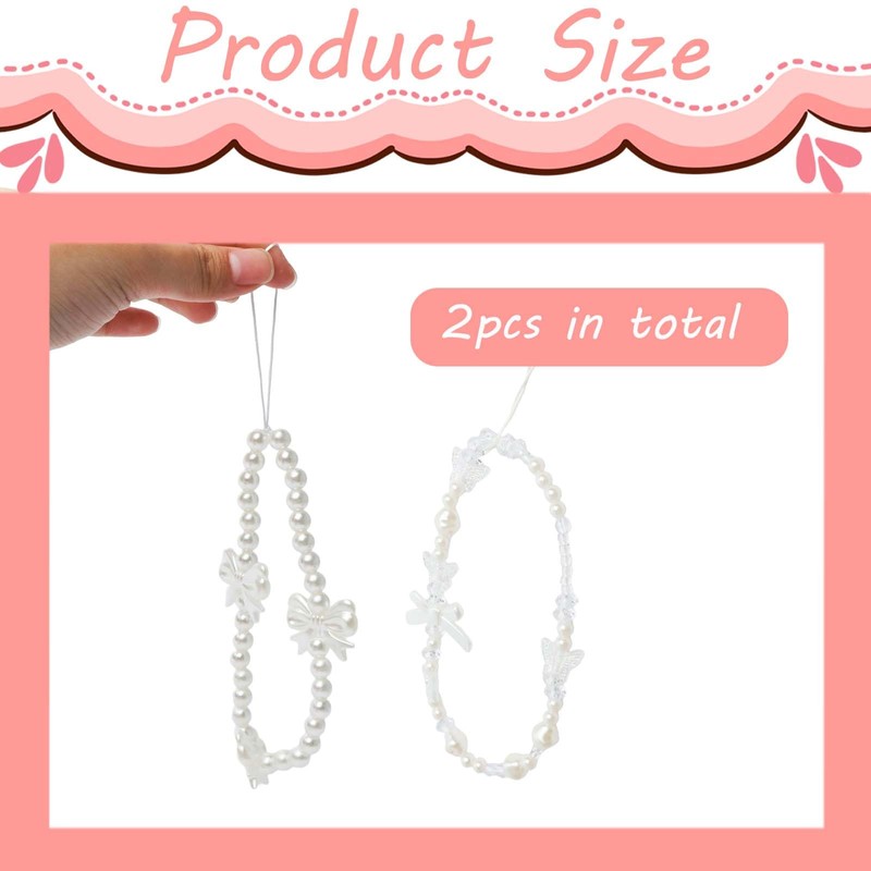 Favson 2PCS Phone Charms, Phone Charm Strap Beaded Phone Strap
