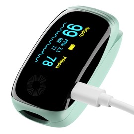 Finger Pulse Oximeter, Fingertip Blood Oxygen Saturation with Pulse Monitor, Oximeter with Lanyard, Pulse Oximeter for Sport and aviation use olny (green)