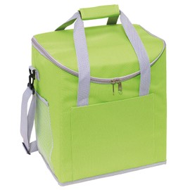 Cool Bag Green Insulated Bag Has 2 Side Mesh Pockets 32 x 23 x 37 cm Reinforced Carry Handles, Adjustable and Removable Shoulder Strap, Green / Grey, Travel handbag