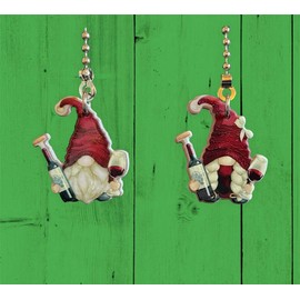 Color Acrylic Double Sided Gnomes with Wine Fan Light Pull Chain Set