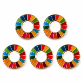 SDGs Badge (Diameter 20mm Small) Pin Badge SDGs SDGs Pin Batch United Nations Latest Specification Badge Lapel Pin Golden Golden Simulated Cloisonné Finish, Magnet