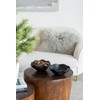 A&B Home Handcarved Black Teak Wood Decorative Bowls, Pedestal Display